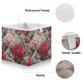 thumbnail image 3 of Foldable Fabric Storage Bin Home Cubes Clothing Organizer Bins Large Collapsible Box Basket for Home Organizer Pink and Red Peonies, 3 of 7