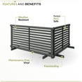 thumbnail image 4 of 22in H x 44in W (2 Panels) Freestanding Zippity Portable Puppy Fence Kit, Charcoal Color Dog Puppy Playpen, Dog Fence Outdoor for Yard, Vinyl Picket Outdoor Dog Fence, Dog Play Pen Indoors, ZP19073, 4 of 8
