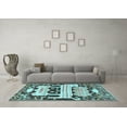 thumbnail image 3 of Ahgly Company Indoor Round Persian Light Blue Traditional Area Rugs, 5' Round, 3 of 4