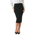 thumbnail image 1 of Falda Lápiz para Mujeres Inspire Chic, Cintura Alta, Con Pliegues en la Parte Frontal, Falda Bodycon para Oficina, Color Negro, Talla M, 1 of 5