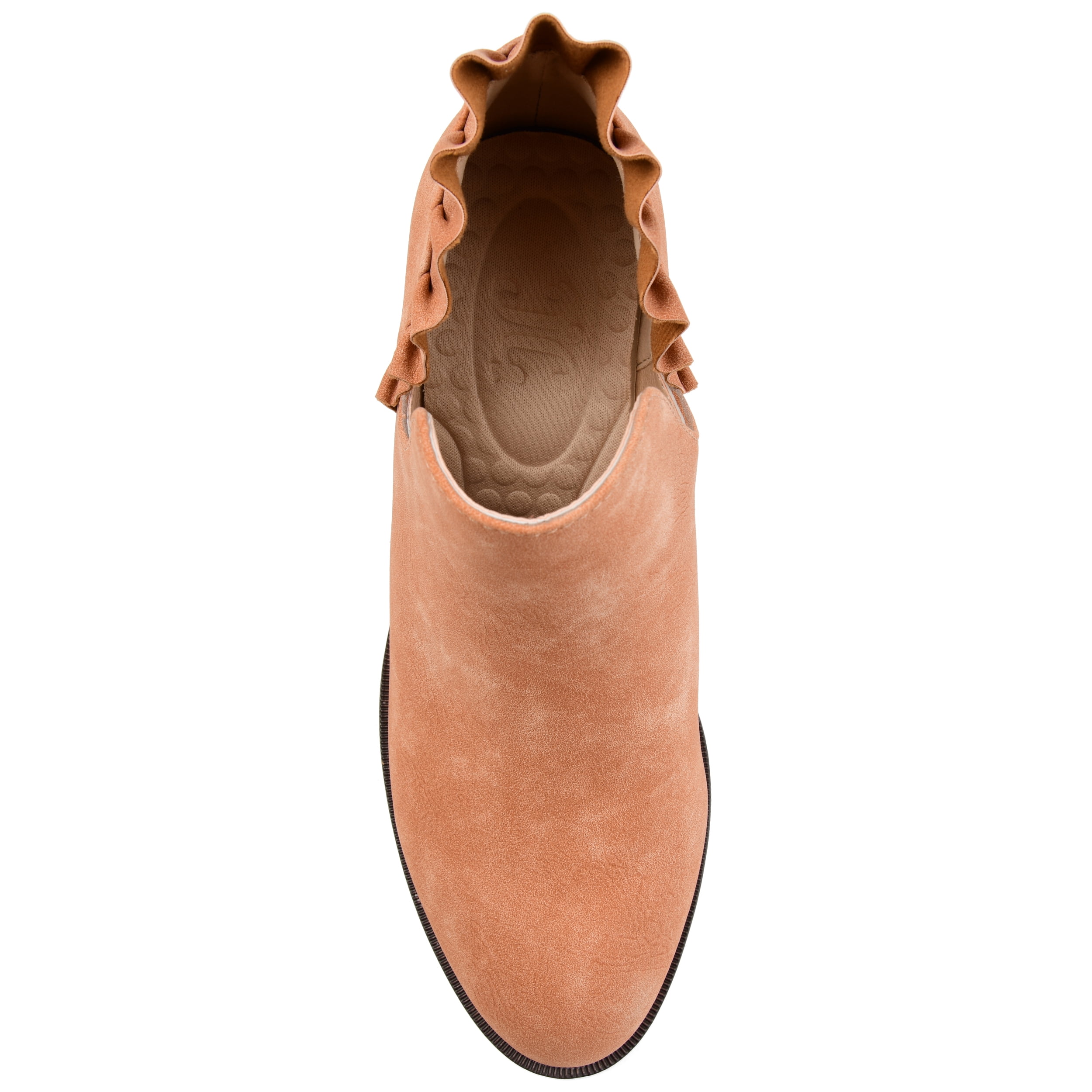 Journee Womens Lennie Slip On Stacked Heel Booties