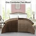 thumbnail image 2 of BedDecor 300 GSM 1Pcs Reversible Solid (Chocolate-Taupe, Full/Queen) 100% Egyptian Cotton Base Down Alternative Comforter, 2 of 8