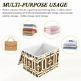 thumbnail image 6 of Yayeee Collapsible Cube Storage Bin with Lid Fabric Closet Decorative Basket with Handles, Beige Geometric, 6 of 7