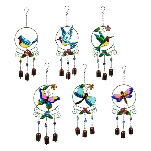 LHWEN Retro Metal Animal Wind Chime Ornaments Creative Balcony Courtyard Campanula Garden Wind Chimes Outdoor Indoor Decor Unique Design Sunlight Relaxing Music Mascots Love Happiness Health Peace