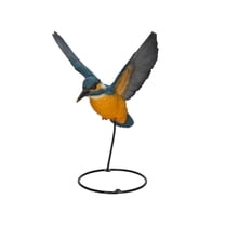 11” Gray and Yellow Flying-Off Kingfisher Indoor or Outdoor Statue Decoration