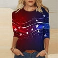 thumbnail image 2 of MuXiKeJi Clothes 250th Anniversary USA Shirt Women America 250 Shirt 3/4 Sleeve Patriotic Flag Eagle Print Tops 1776-2026 Tshirt Gifts, 2 of 5