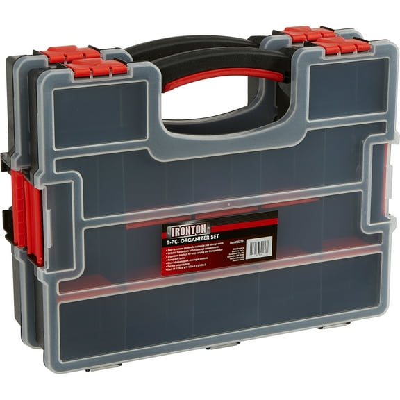 Ironton 2-Pc. Organizer Set, 14-1/2in.W x 11-1/2in.D x 2-1/2in.H, 15 Compartments Each