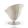 thumbnail image 4 of Manhattan Comfort Tulip Velvet Swivel Accent Chair in White (Set of 2), 4 of 6
