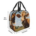 thumbnail image 2 of Yiaed Daisy Flower Field Cow Print Insulated Lunch Bag Reusable Cute Tote Lunch Box, Leakproof Cooler Lunch Bags for Work Office Travel School Picnic, 2 of 5