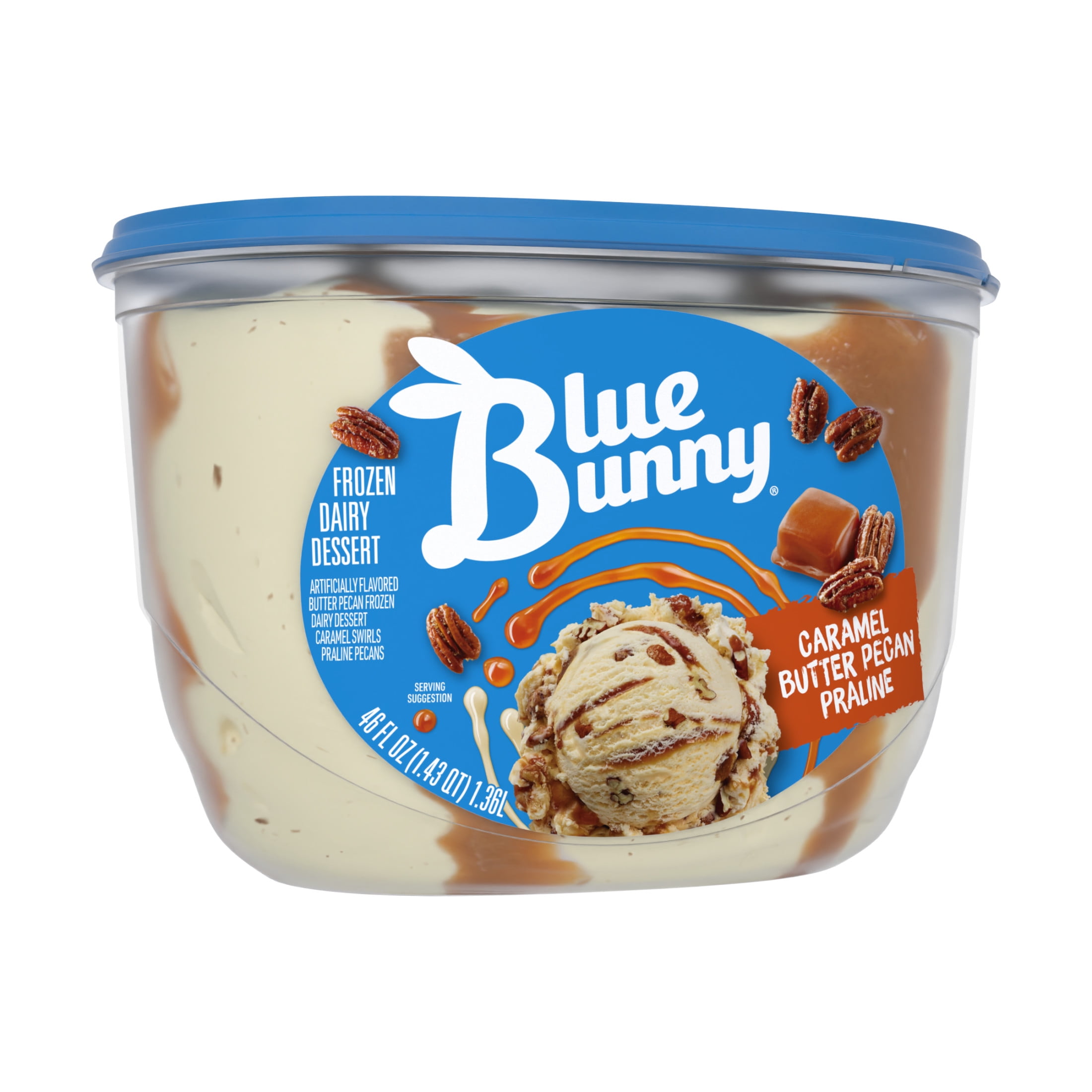 Blue Bunny Caramel Butter Pecan Praline Premium Frozen Dessert, 46 fl oz