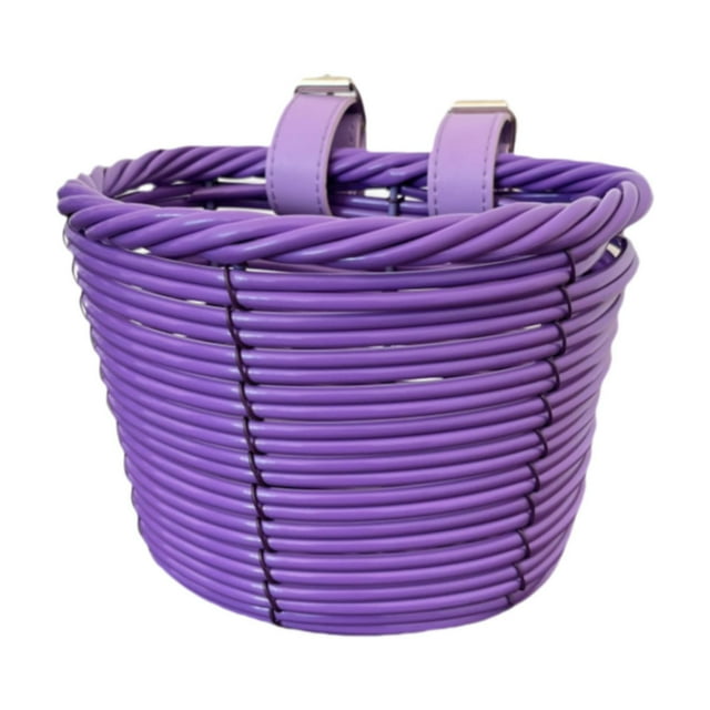 Cesta de bicicleta para niños Cesta de bicicleta para niños Cesta de ciclismo multifuncional Cesta de manillar delantero para niñas y niños en Púrpura