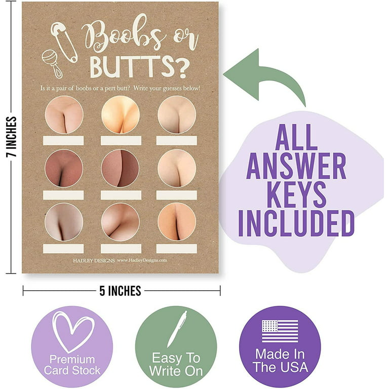 Rustic Baby Shower Games Gender Neutral - 2 Games Double Sided, 25 Love Or  Labor Baby Shower Game, 25 Boobs Or Baby Butts Game, Gender Reveal Games  For Guests, Baby Shower Games Funny 