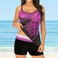 thumbnail image 2 of Sngxgn Swimsuits for Women 2pcs Bathing Suits Tankini Sets Swim Top with Low Waist Shorts(Pink,XXL), 2 of 5