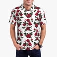 thumbnail image 5 of Wukai Rose Flowers Men’s Polo Shirts,Quick-Dry Athletic Shirt,Classic Fit Shirts-, 5 of 8