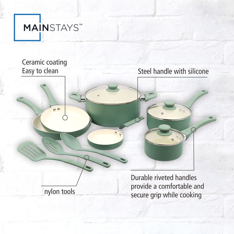 Mainstays 12-Piece Ceramic Aluminum Cookware Set photo 3