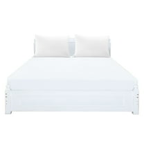 Unique Bargains Zippered Pillowcases with Fitted Sheet 2-Pack (20x26 Inch, Snow White)