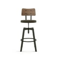 thumbnail image 2 of Amisco Symmetry Adjustable Stool - Dark Brown Grey Polyester / Dark Grey Metal / Brown Wood, 2 of 10
