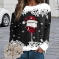 thumbnail image 6 of Futezty Sweaters for Women Christmas Graphic Oversized Sweatshirts Fleece Funny Pullover Party Holiday Tops with Bows, 6 of 9