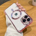 thumbnail image 1 of Funda de carga inalámbrica magnética de lujo para iPhone 14 Plus, 13, 12, 11 Pro Max, XR, X, XS Max, cubierta de silicona suave chapada, 1 of 4