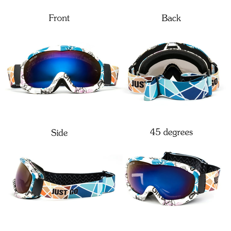 JUST GO Ski Goggles for Skiing Motorcycling and Winter Sports Dual-Layer  Anti-Fog 100% UV Protection lens Snowboard Goggles fit Men, Women and  Youth,