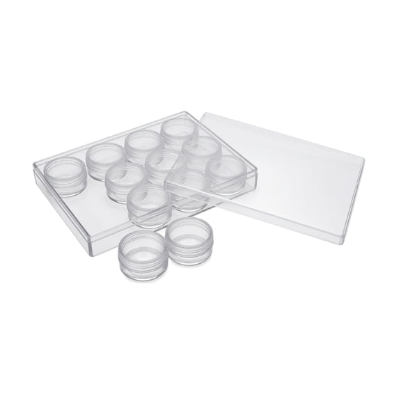 Small Plastic Storage Containers 12 Pack Clear with Lids for Craft and Jewelry Storage