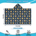 thumbnail image 2 of Dark Blue Sun Moon Star Pattern Hooded Bath Towel，50"x30" for Ages 3 To 12 Kids, Quick Dry Lightweight Soft Microfiber Hood Beach Towel Cover Up for Kids, 2 of 7