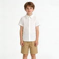 thumbnail image 5 of Toddler & Kids Boys Short Sleeve Button Up Shirts, Breathable Striped Summer Tops for Casual Daily Wear, 12M-16Y, 5 of 6