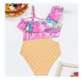 thumbnail image 4 of WOYY Girls One-Piece Swimsuit Cute Ice-Cream Print Ruffle Bathing Suit Swimwear, Sizes 1-8, 4 of 4