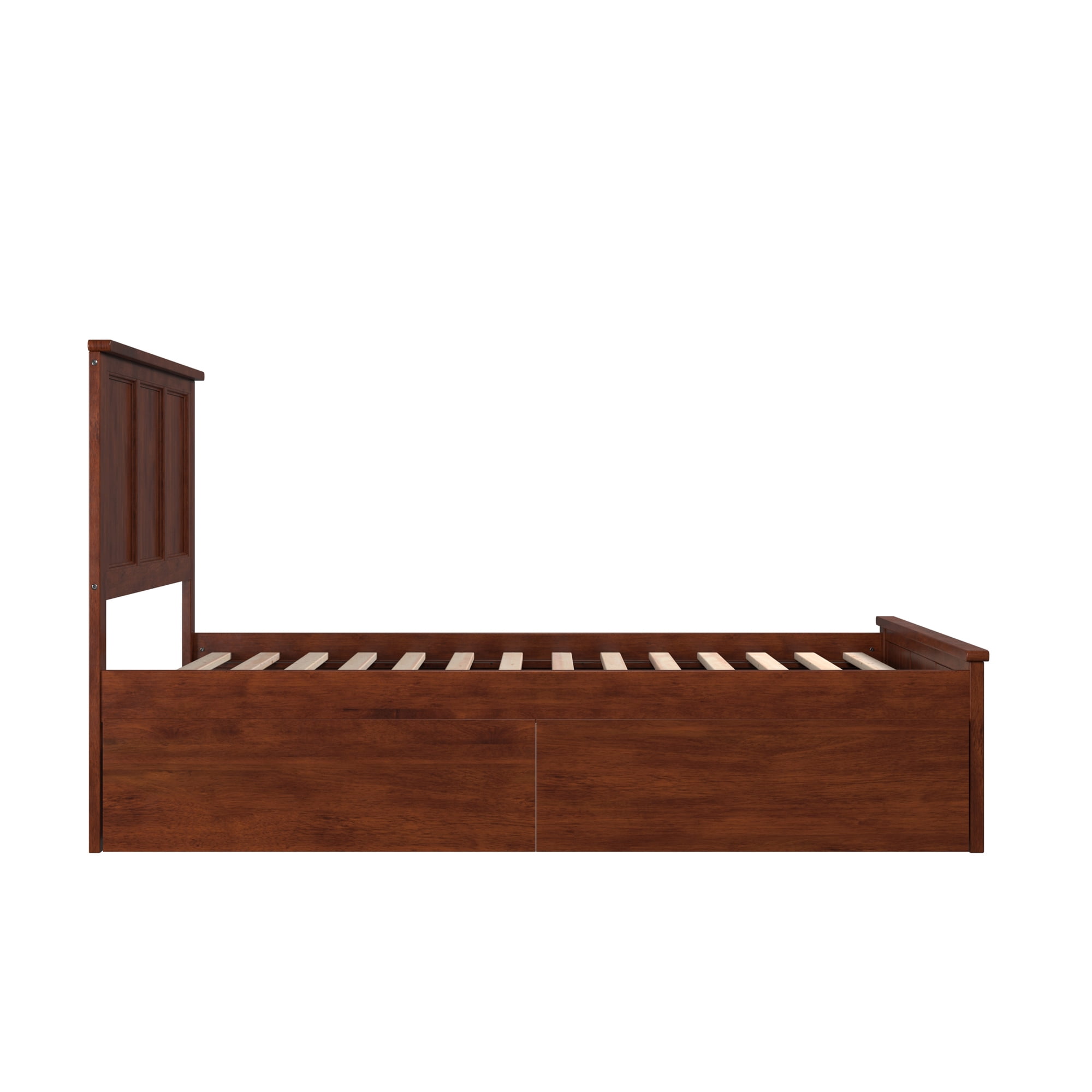 AFI Madison Full Wood Platform Bed with Matching Footboard & Storage Drawers, Walnut