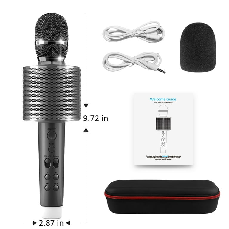 Microphone karaoké Bluetooth sans fil - changeur de voix - kit karaoké -  pour enfants