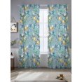 thumbnail image 2 of Lemon Tree Birds Sheer Curtains 84 Inch Length 2 Panels Set, Green Botanical Aqua Floral Blue Voile Window Treatment Rod Pocket Curtains Sheers Drapes for Bedroom/Living Room/Kitchen 52"x84"x2, 2 of 7