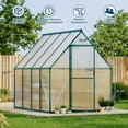 thumbnail image 2 of Greenhouse 6x7 FT Aluminum-Framed Heavy Duty Polycarbonate with Quick Setup Structure and Roof Vent Large Enhanced Outdoors Green House Kit,Green, 2 of 8