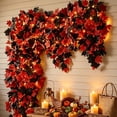 thumbnail image 5 of Halloween Decorations Outdoor, Artificial Maple Leaf Wreath, Wicker Harvest Festival Maple Leaf Decoration for Home and Outdoor Displays, 75cm/29.5in, 5 of 6