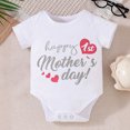 thumbnail image 2 of Baby Boy Romper Gentle Letter Print Short Sleeve Crew Neck Versatile Letter Bodysuit Thin Spring Summer Outfit, 2 of 5