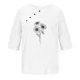 thumbnail image 3 of Blusas de Manga Corta para las Mujeres Impreso Cuello Redondo Camiseta, Top de Algodón de Imitación Casual para el Hogar Y Diario, 3 of 4