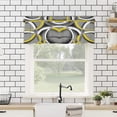 thumbnail image 2 of Kitchen Window Valances, Modern White Round Abstract Rod Pocket Valance Small Window Treatment for Bedroom, Yellow Valances for Windows Tier Curtain,1 Panel, 54x18inch, 2 of 6