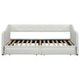 thumbnail image 6 of Euroco Upholstered Twin XL to King Size Daybed, Sofa Bed with Trundle and 2 Drawers, Beige, 6 of 14