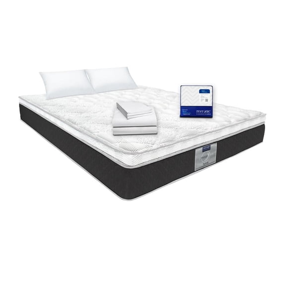 Colchón King Size Restonic Master más 2 almohadas más cubre colchón más Sábanas Spirit