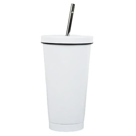 

HomeLife Stainless Steel Mug Anti-corrosion Spill-proof with Lid Straw Rustproof Coffee Mug for Travel