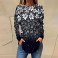 thumbnail image 2 of ZHENHONG Graphic Tees for Women, Women's 2025 Popular Printed Casual Loose Daily Round Neck Long Sleeved T Shirt Going Out Tops, 2 of 5