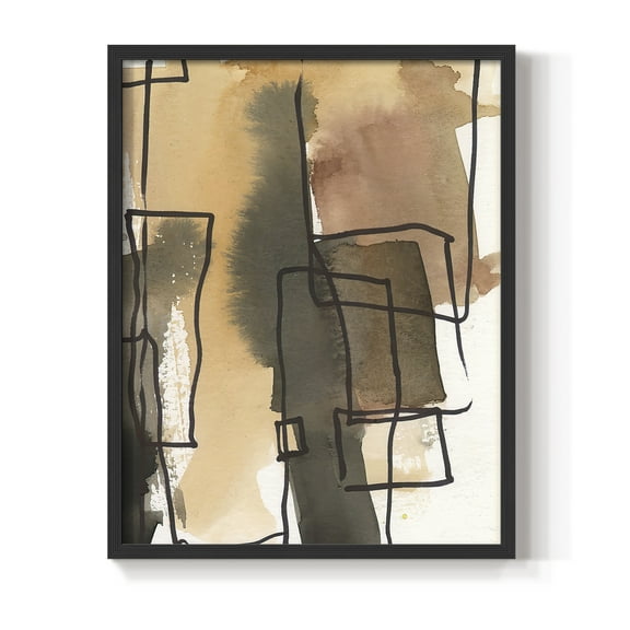 Retro Vibe III in Black Solid Wood 8 x 10 Framed Print