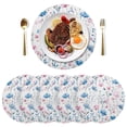 thumbnail image 4 of Round Grid Placemat ,One Sizex1, Round Placemat, PVC Plate Mat，15.4 Inch Non-Slip and Heat Resistant, Table Placemat, Dining Room Placemat Blue Pink Flowers, 4 of 7