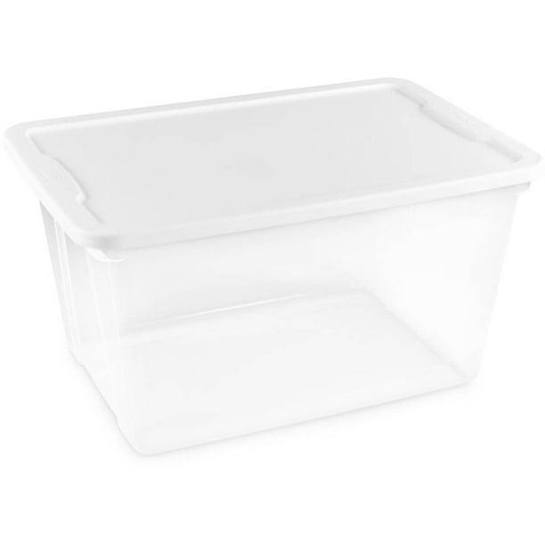 Homz 56 Quart Plastic Storage Container Clear with White Lid Walmart