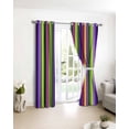 thumbnail image 3 of Mexican Style Blackout Curtains for Bedroom/Living Room, Thermal Insulated Kitchen Curtains, Colorful Mexico Stripes Purple Green Grommet Darkening Window Treatment Drapes 42"x63"x2, 3 of 8