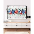 thumbnail image 5 of 4th of July Outdoor TV Cover 52 to 55 Inch Weatherproof, Blue Red Stars Independence Day Gray Plaid 600D Oxford TV Covers with Waterproof Zipper, Outside Flat TV Screen Protector Size 52"Wx19"Hx4.5"D, 5 of 7