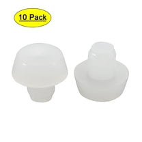 10pcs 6mm White Rubber Round Plug Chair Table Furniture Leg Cap Covers Protector