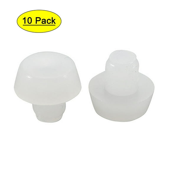 10pcs 6mm White Rubber Round Plug Chair Table Furniture Leg Cap Covers Protector