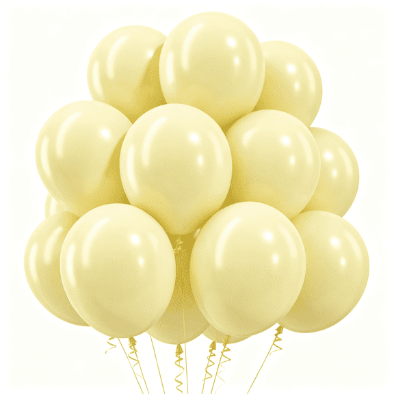 CYFW Pastel Yellow Balloons,50Pack 12In Light Pale Yellow Latex Party Balloons for Birthday Wedding Baby Shower Sunflower Easter Party Decorations Supplies