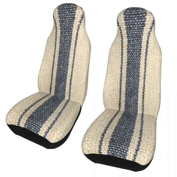 Farmhouse Grain Sack Universal Car Seat Cover Off-Road Suitable For All Kinds Models Boho Stripes Seat Covers Polyester Fishing