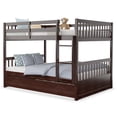 thumbnail image 2 of Giantex Full over Full Bunk Bed Platform Wood Bed Trundle & Ladder Rail, 2 of 7